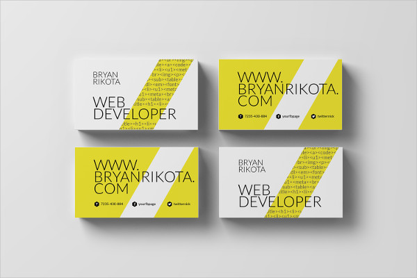 Grey Web Developer Business Cards Template