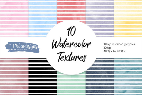 Horizontal Striped Watercolor Background