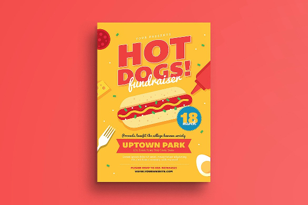 Hotdog Fundraiser Flyer Template