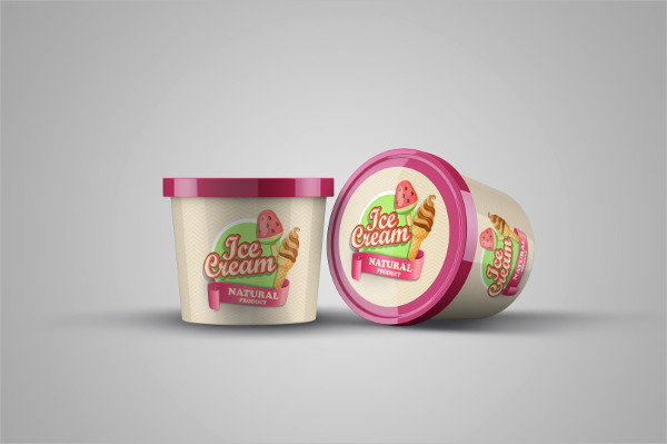 Ice Cream Product Packaging Mock-up Templates