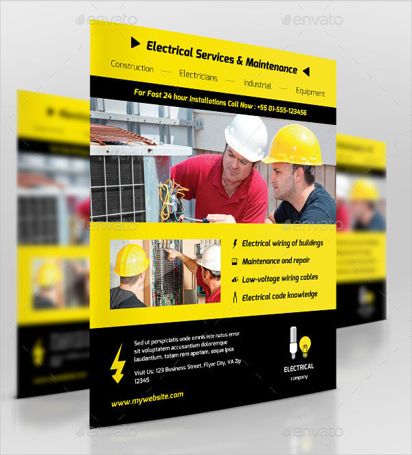 Industrial Electrical & Maintenance Flyer Template