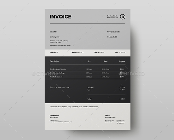 Invoice Template For Simple Designed