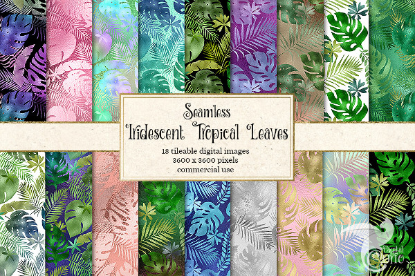 Iridescent Tropical Leaf Pattern