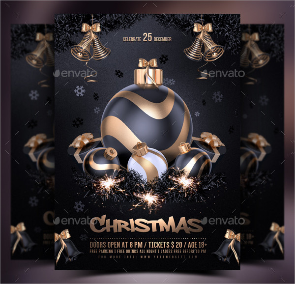 Kids Christmas Design Party Flyer Template