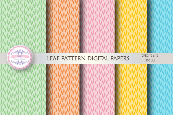 Leaf Digital Pattern Papers Designs