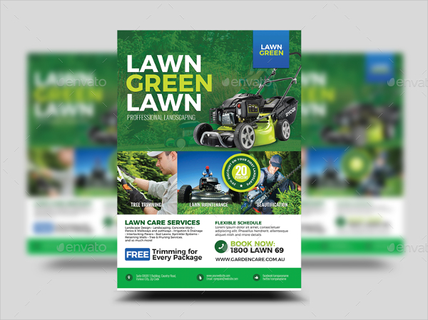 Lawn Care Vector Flyer Template