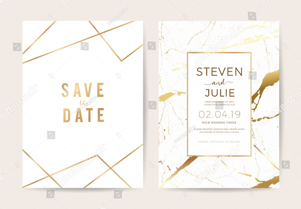 Luxuary Wedding Invitation For Geometric