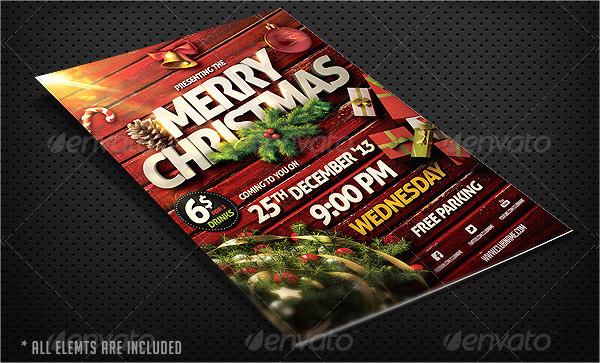 Merry Christmas Holiday Party Flyer Template