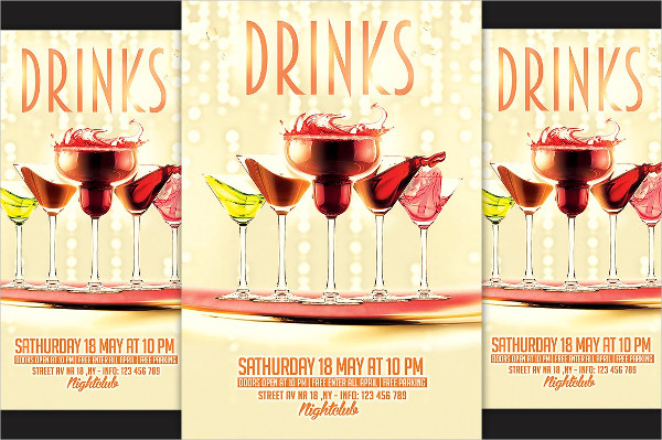 Modern Drinks Party Flyer Templates