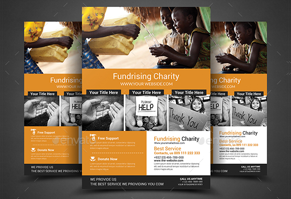 Modern Fundraisers Flyer Template