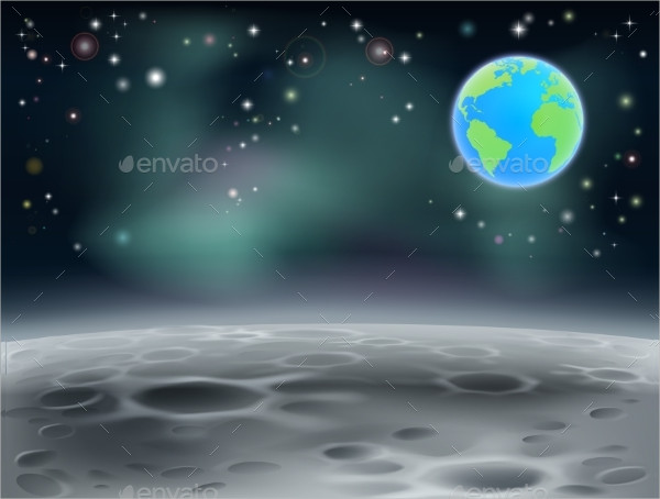 Moon Space Earth Background