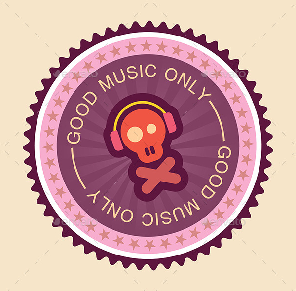 Music Round Label Template