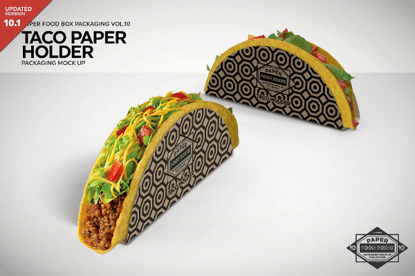 Paper Taco Holder Packaging Mockup