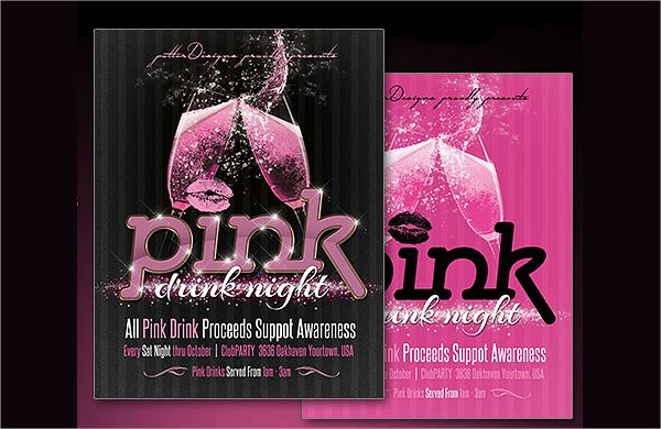 Pink Drink Night Flyer Templates