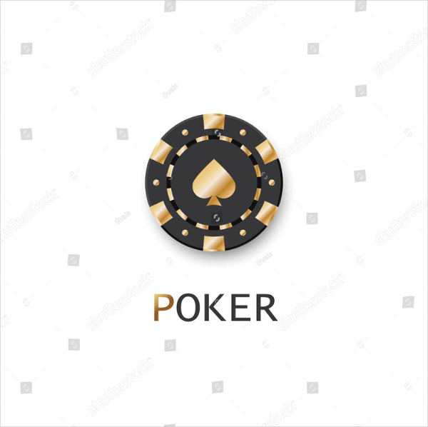 Poker Black Chip Logo Template
