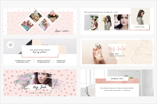 Rosegold Facebook Covers Pack