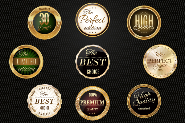 Round Golden Label Template