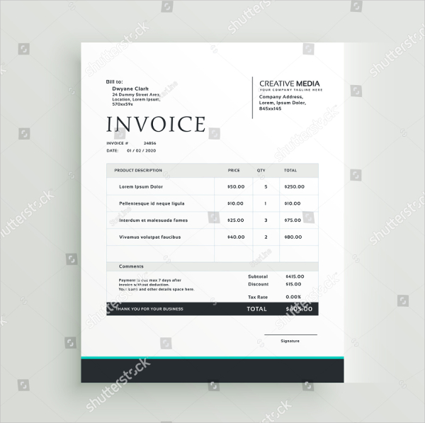 Simple Agrement Invoice Template