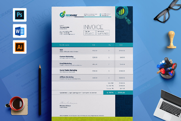 Simple Clean Word Invoice Template