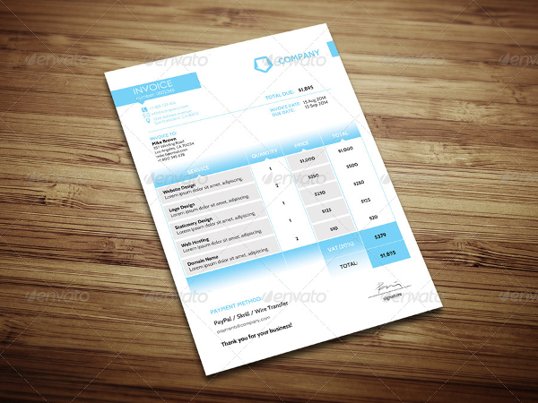 Simple Vector Invoice Template