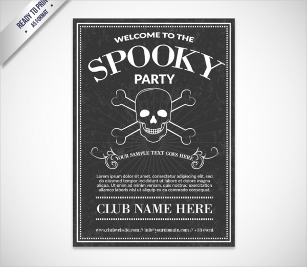 Spooky Party Flyer Free Vector