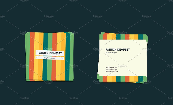 Stripes Square Business Card