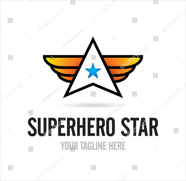 Super Hero Star wing Logo Template