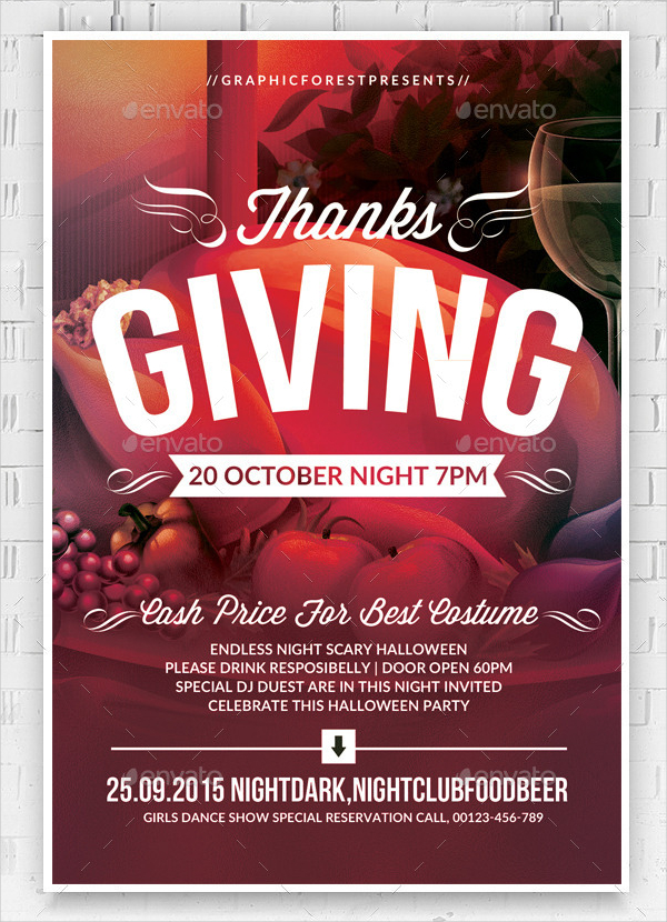 Thanks Giving Party Flyer Template