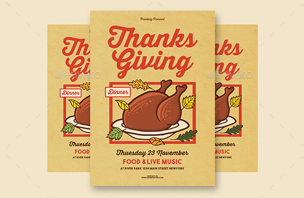 Thanks Giving Vintage Flyer Template