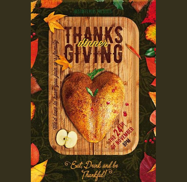 Thanksgiving Dinner Free PSD Flyer Template