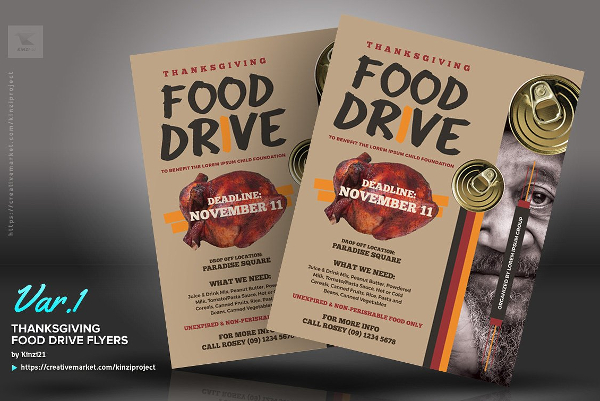 Thanks Giving Food Drive Flyers