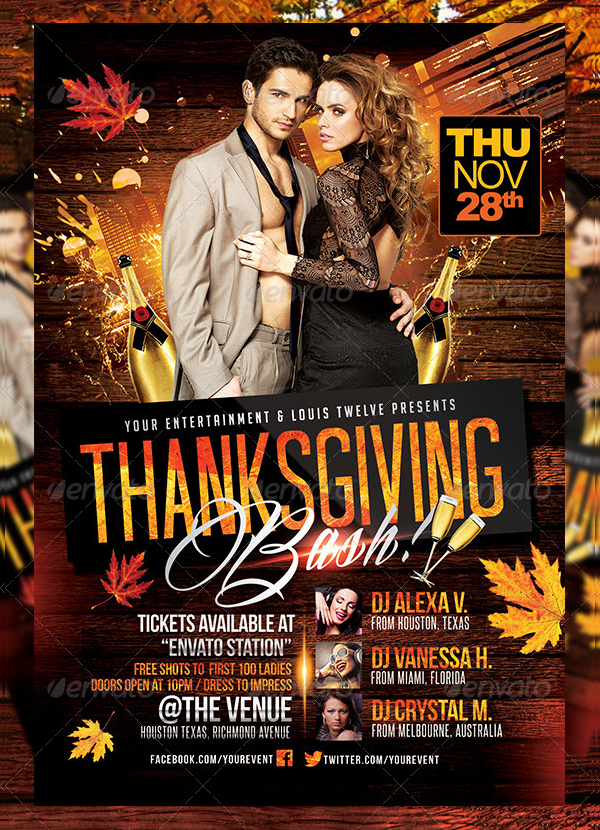 Thanksgiving or Autumn Bash Flyer