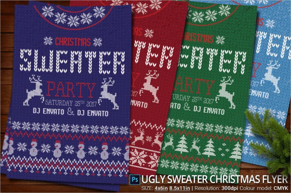 Ugly Sweater Christmas Party Poster And Flyer Templates