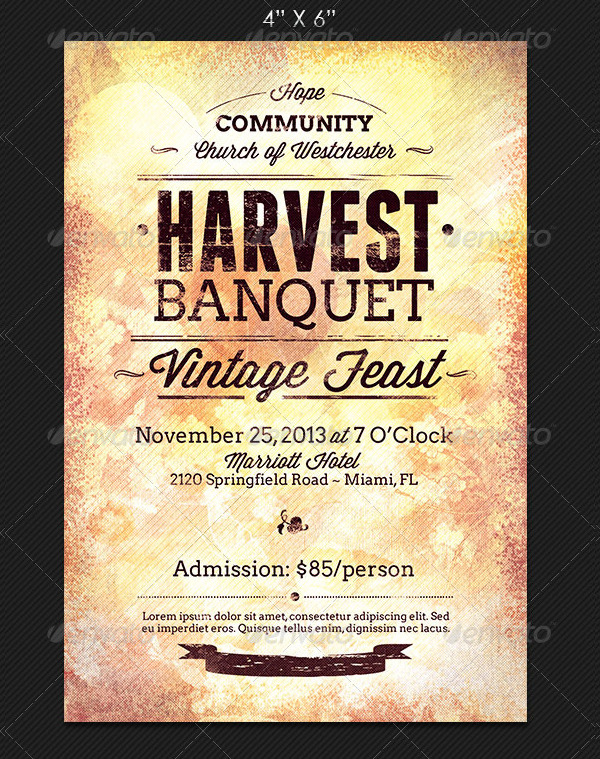 Vintage Harvest Banquet Flyer Template