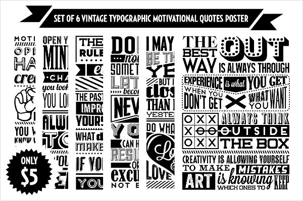 Vintage Typographic Motivational Quotes Poster