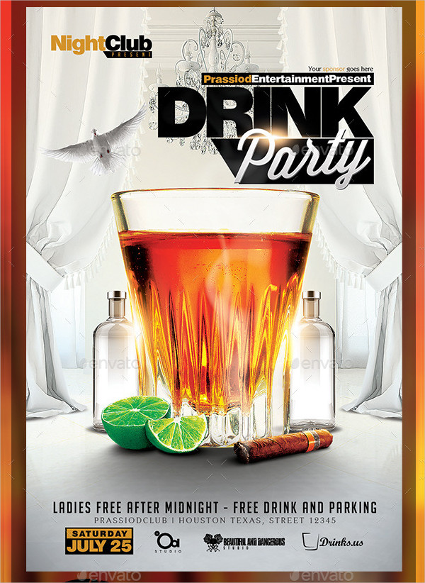 Vodka Drink Party Flyer Templates