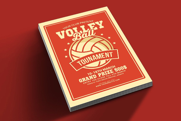 Volley Ball Tournament Flyer Template
