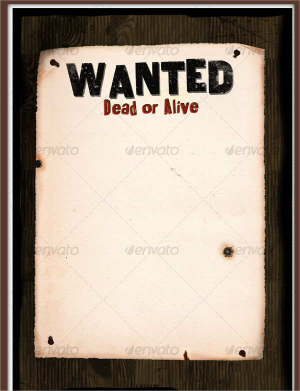 Wanted Western Poster On Wood Wall