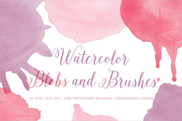 Watercolor Blobs And Brushes