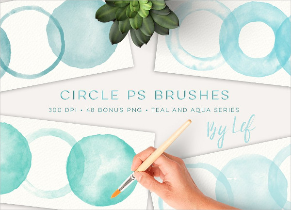 Watercolor Circles Photoshop Brushes