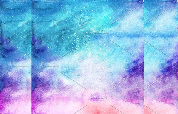 Watercolor Space Galaxy Background