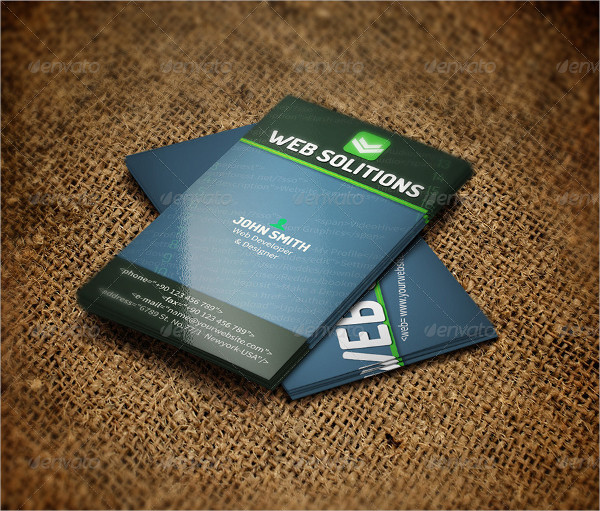 Web Developer Color Business Card Template