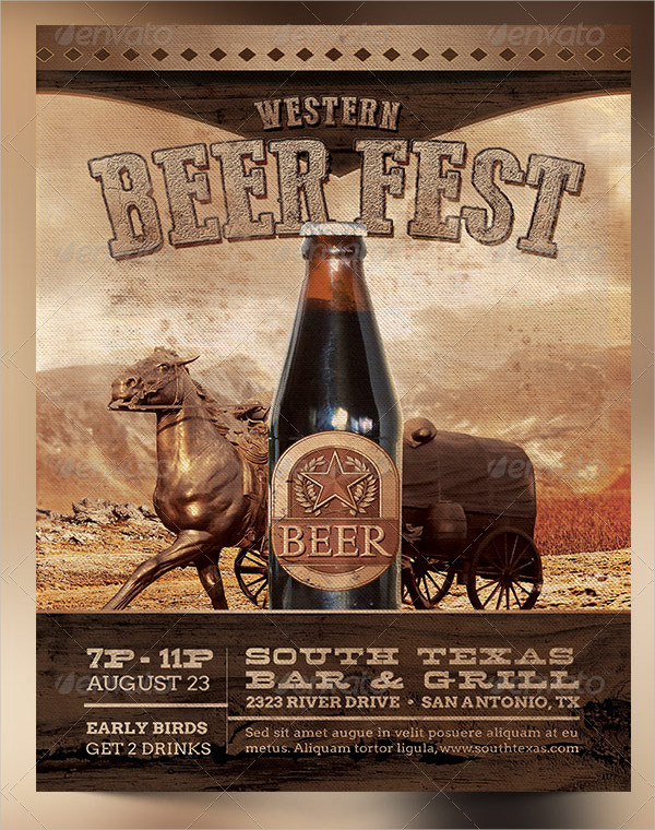 Western Beer Fest Poster Templates