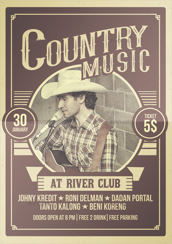 Western Country Music Poster Template