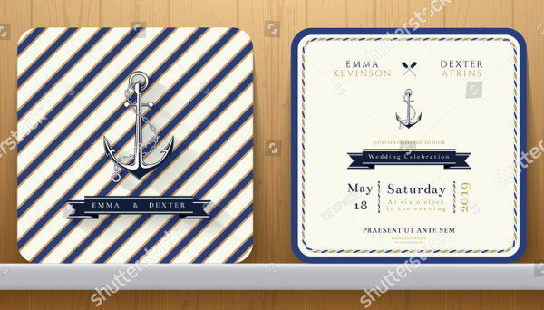 Beach Vintage Wedding Invitaion