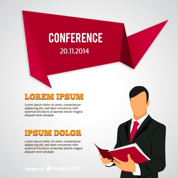 Conference Posters With Businessman Free