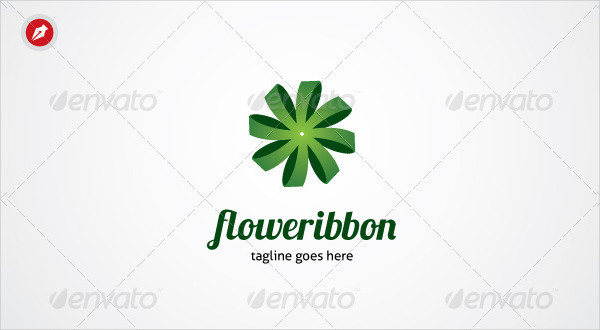 Flower Ribbon Logo Template