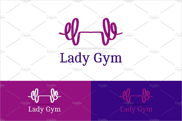 Lady Ribbon Gym Logo Template