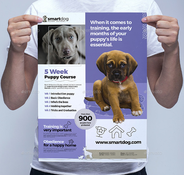 Puppy School Poster Template