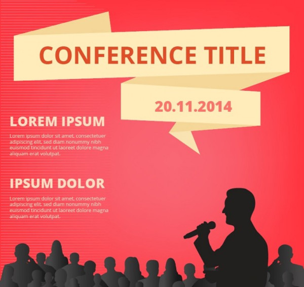 Red Conference Posters With People